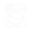 Icon of a front-loading washing machine with a circular door and control buttons on the top panel.